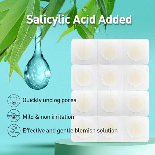 TKTK Pimple Patches, 12 mm Invisible Acne Patches for Face with Salicylic Acid, 0.01cm Extra Thin Outer Edge, Hydrocolloid Zit Patch for Pustule, Whitehead, Cystic Acne Spot, 48 Count