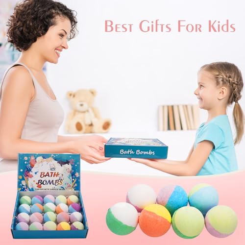 20 Pack Kids Bath Bombs with Surprise Animal Toys - Fun Bubble Bath Set
