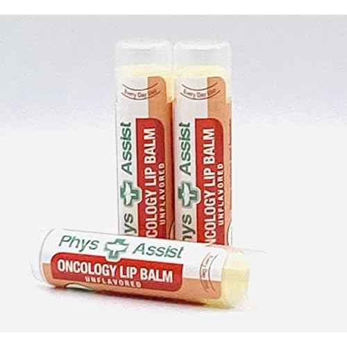 PhysAssist Oncology Lip Balm USDA Organic Unflavored Moisturize, Hydrate & Protect Dry parched lips during Chemo or Radio USDA Organic. 3 Pack