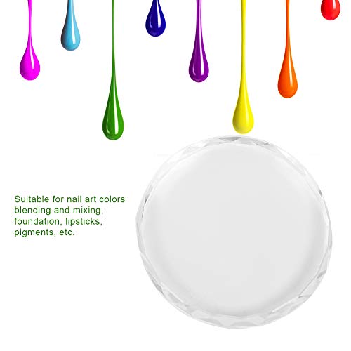 Round Glass Nail Art Palette for Mixing Nail Polish & Gel