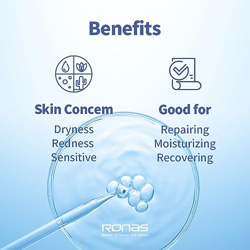 Ronas Stem Cell Serum Korean Facial Moisturizer with Hyaluronic Acid, Licorice Extract, Squalan Face Serum For Women Revitalizing, Skin Barrier Strengthening 6.76fl.oz