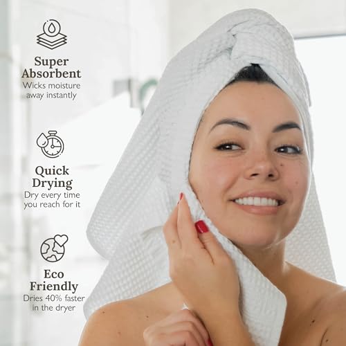 GILDEN TREE Waffle Washcloths Set of 4, Quick Dry Cotton