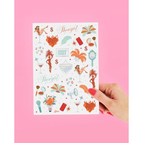 xo, Fetti Showgirl Tattoos - 64 Temporary Tattoos | Bachelorette Party, Life of a Birthday Girl, Glitter Tattoos Party Accessory, Vegas, Casino