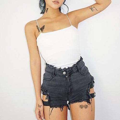 30-Sheet Black Butterfly Temporary Tattoos for Women