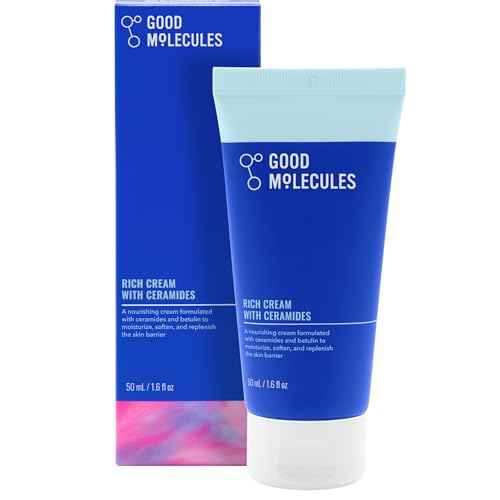 Good Molecules Rich Cream with Ceramides 50 ml / 1.6 oz ? Daily Facial Moisturizer for Dry Skin, Redness ? Face Lotion with Betulin Soothe, Plump, Hydrate, Moisturize ? Anti-aging Skin Care