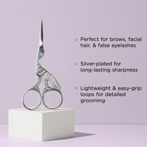 Diane Stainless Steel Stork Eyebrow Scissors 3.75" - Precision Facial Hair Trimmer