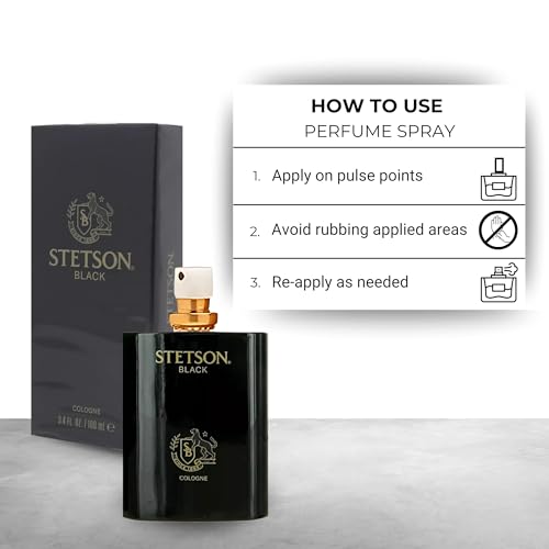 Stetson Black Cologne for Men Spray 3.4 oz