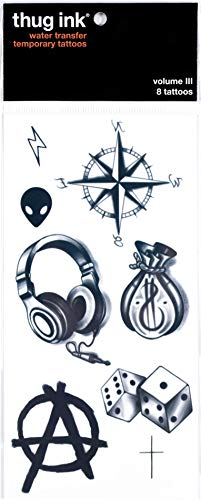 Temporary Tattoos 8-Piece Set | Water-Transfer Fake Tattoos