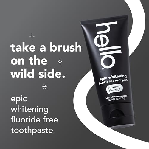hello Epic Whitening Activated Charcoal Toothpaste - Fluoride Free, 4 oz