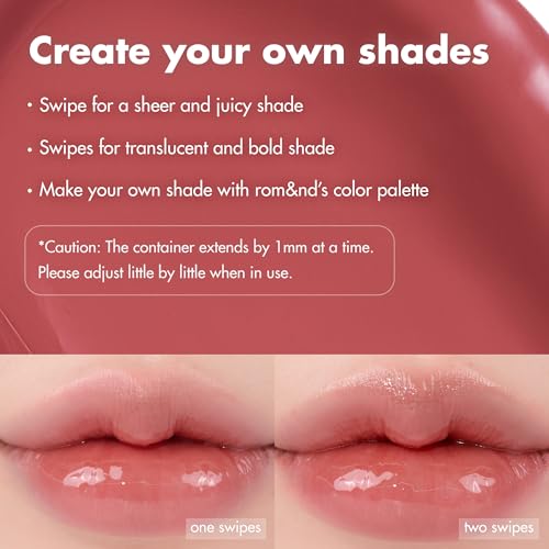 rom&nd GLASTING MELTING BALM 07 Mauve Whip | Hydrating Lip Gloss Stick for Juicy, Crystal-Clear Shine | Non-Sticky, Buildable Sheer Tinted Lip Balm