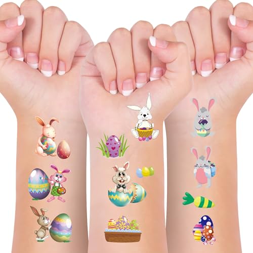 Easter Temporary Tattoos - 73 Colorful Designs, 10 Sheets