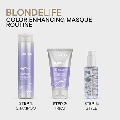 Joico Blonde Life Violet Shampoo | For Cool & Bright Blonde Hair | Neutralize Brassy Tones | Banish Yellow Tones | Boost Shine | Sulfate Free | With Monoi & Tamanu Oil