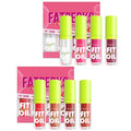 4-Color Hydrating Lip Oil Set with Large Brush – Shiny & Non-Sticky