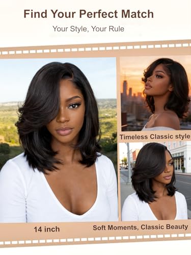UNICE 12" Short Bob Wig Human Hair 7x5 Lace Front Glueless
