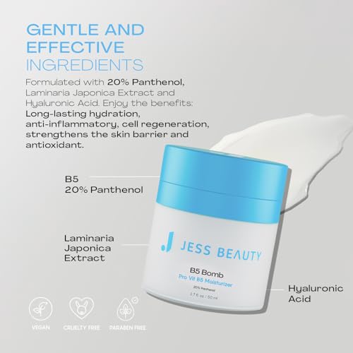 JESS BEAUTY | B5 Bomb Pro Vit B5 Face Moisturizer | Panthenol Cream Skin Care | Vegan Face Cream Skincare Hydration 50 ml