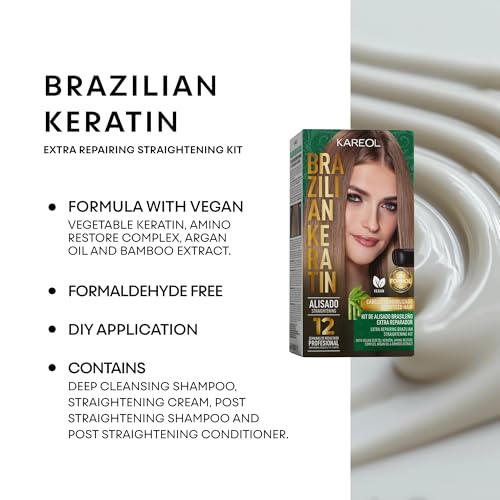 Kareol Brazilian Keratin Straightening Treatment Kit - Vegan Formula
