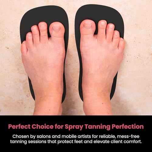 CHNELSS 30Pairs Professional Spray Tan Feet Pads - Disposable Foam Feet Protectors for Tanning Salon Hygienic & Comfortable Feet for Spray Tanning - Spray Tan Foot Covers for Tanning Tent(Black)