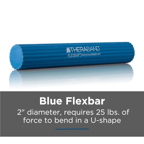 THERABAND FlexBar, Tennis Elbow Therapy Bar, Relieve Tendonitis Pain & Improve Grip Strength, Resistance Bar for Golfers Elbow & Tendinitis, Blue, Heavy, Advanced