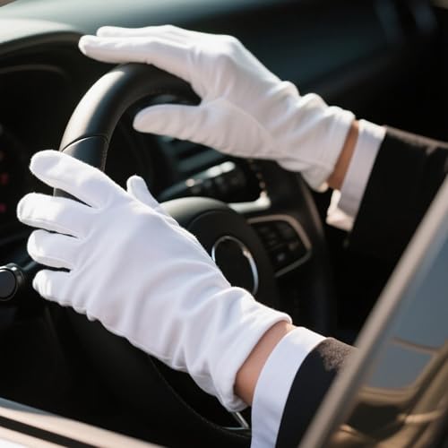 White Cotton Gloves for Dry Hands - 6 Pairs Moisturizing Eczema Treatment