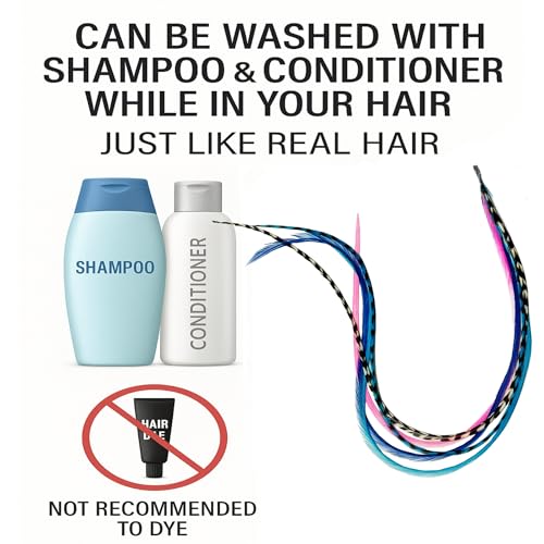 Feather Hair Extension Multicolor – 5 Real Feathers, 4-6 Inches