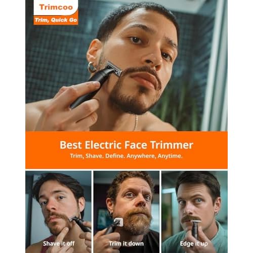 [2026 Upgraded] Beard & Nose Hair Trimmer Kit, [All-in-One] 12 in 1 Rotating Comb, Travel Body Hair Electric Shaver for Men, USB-C Fast Charging, Painless Razor Waterproof Wet/Dry, Black(Pack)