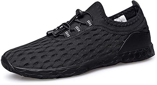 DOUSSPRT Men's Water Shoes Quick Drying Sports Aqua Shoes AllBlack Size 14