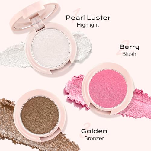 Color Nymph 3-in-1 Contour Palette #04 (Blush + Bronzer + Highlighter) — Light-Medium Neutral
