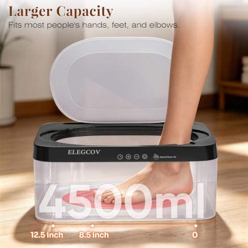 ELEGCOV Black Paraffin Wax Machine for Hands & Feet 4500ml Spa Kit