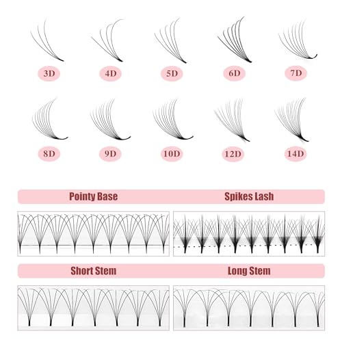 ABONNIE Premade Lash Fans 10D 0.05mm D Curl 12mm