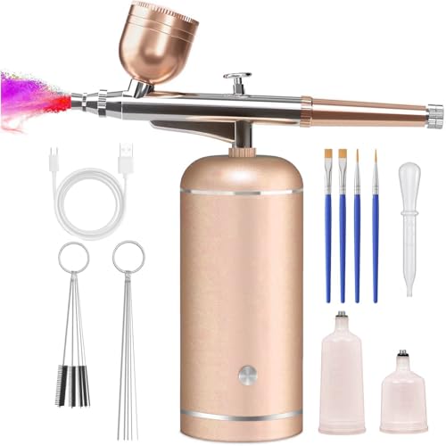 Cordless Airbrush Kit with Compressor – 0.3mm Nozzle, Rechargeable
