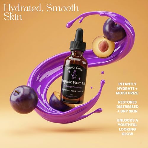 Organic Plum Oil Cold Pressed for Face Anti-Aging Facial Moisturizer Plumping Miracle Serum Natural Skincare Beauty Glow Antioxidant 1 Fl Oz/30mL