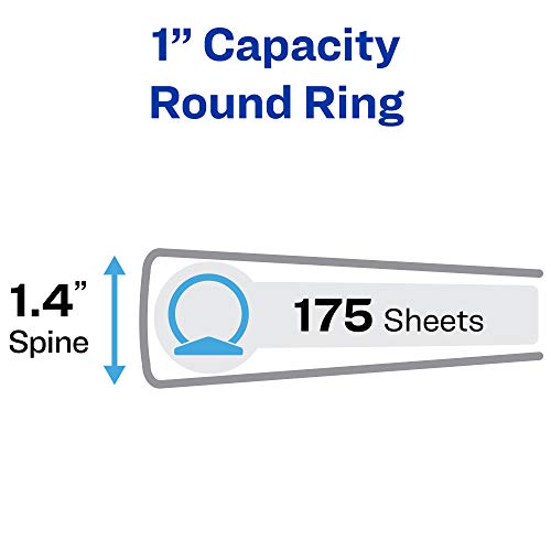 Avery Economy View 3 Ring Binder, 1" Round Rings, 1 White Binder (05711)