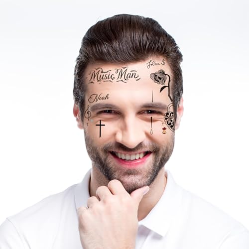 Jason DeFord Inspired Face Tattoo Set | Jelly Temporary Tattoos | Halloween Costume | Skin Safe Two sets