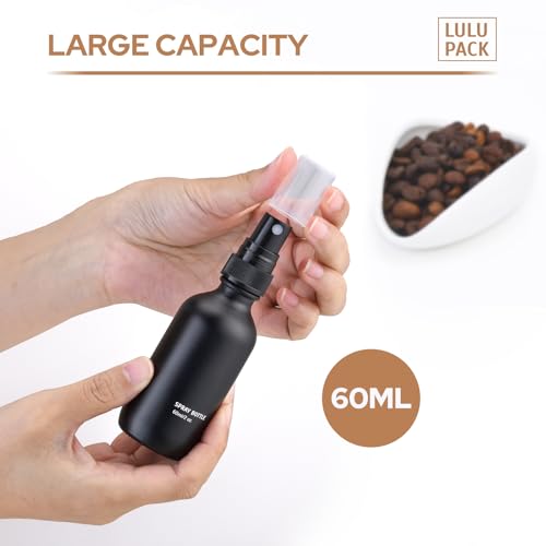 Coffee Dosing Cup with 60ml Spray Bottle - Espresso Bean Mister for Water Spritzer - Measuring Scale Cups for Dose Tray - Coffee Accessories Kit for Sprayer Atomizer Glass Black