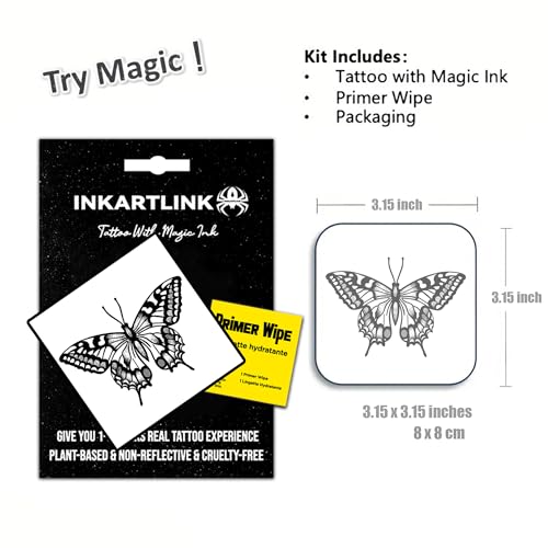 INKARTLINK Semi-Permanent Temporary Tattoo, Gift for Girls, Butterfly Tattoo for Cute and Sweet Girls, Waterproof and Non-reflective, Exquisite Packaging, Unique Design (Butterfly 5)