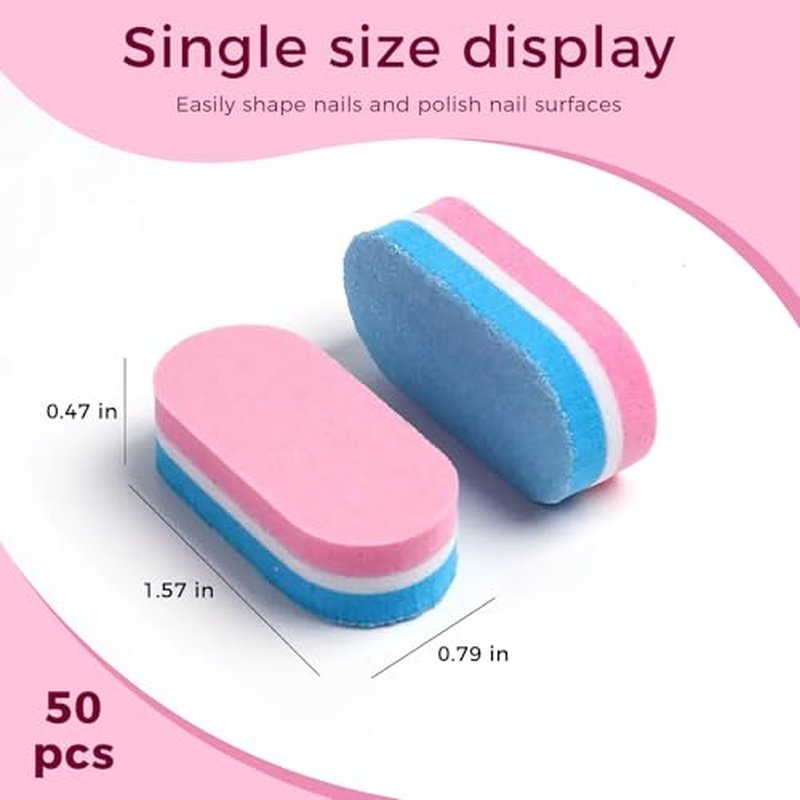 50-Pack Dual Grit Nail Buffer Blocks | 100/180 Grit