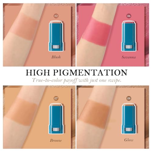 SPF 50 Sunscreen Blush Stick for Cheeks & Lips - Waterproof Cream Color Balm