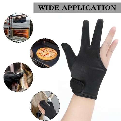 Heat Resistant 3-Finger Gloves for Hair Styling & Curling Iron
