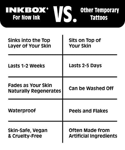 Inkbox Temporary Tattoos, Semi-Permanent Tattoo, One Premium Easy Long Lasting, Water-Resistant Temp Tattoo with For Now Ink - Lasts 1-2 Weeks, Take It Slow, 6 x 3 in