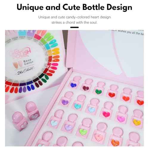 FZANEST Hema-free Gel Nail Polish Set, 30Pcs 10ml TPO-free Nude Pink Red Blue Green Yellow All Season Gel Polish Colors with Rubber Base Top Coat Soak Off UV LED Nail Gel Kit