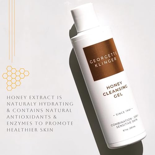 Georgette Klinger Honey Cleansing Gel - Gentle, Hydrating Cleanser, Daily Face Wash, Removes Dirt, Free Radicals with Moisturizing Manuka, Honeysuckle for Normal, Dry, Sensitive Skin - 6.7