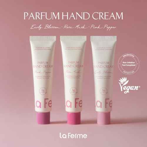 laferme Perfume Hand Cream 2.02 Fl. Oz. (Early Blossom) | Non Sticky Vegan & Travel-Sized Hand Lotion with Shea Butter | Hydrating & Nourishing for Dry Skin, Korean Skincare for Women & Men