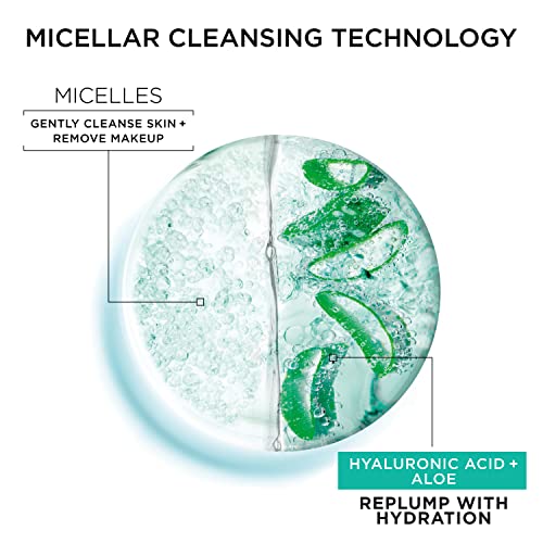 Garnier Micellar Water with Hyaluronic Acid - Hydrating Makeup Remover, 13.5 Fl Oz