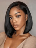 10-Inch Straight Bob Wig - 7x5 Lace Front Glueless Human Hair