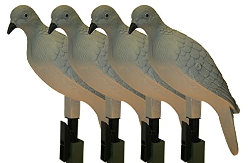 MOJO Outdoors Clip on Dove Grey Decoys, Dove Hunting Gear and Accessories, Set of 4, One Size