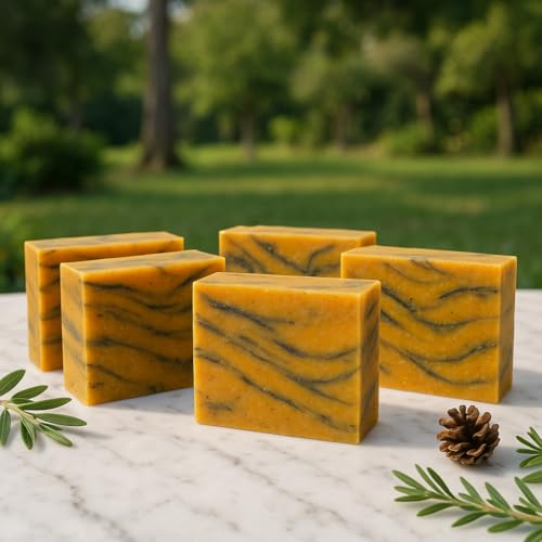 Annatto Glow ? Handmade Natural Soap Bar with Organic Oils & Mica | Antioxidant-Rich, Vegan, All Natural, Gently Exfoliating | Golden Botanical Skincare | 4 oz (10)