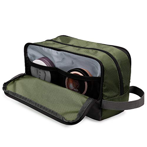 WANDF Army Green Medium Travel Dopp Kit for Men – Compact Toiletry Bag