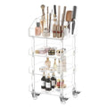 Aquiver 4-Tier Acrylic Makeup Organizer Cart with Rolling Wheels
