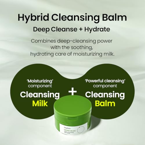 Beplain Mung Bean Cleansing Balm & Milk Makeup Remover, Sensitive Skin, 3.38 fl oz