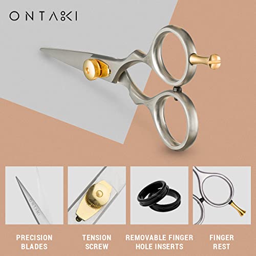 ONTAKI 3 Scissors pack - 1 Japanese Steel Beard & Mustache Scissors With Comb - 2 Facial Grooming Nose Hair Scissors - 1 Curved Blade Tip & 1 Safety Blunt Rounded Tip